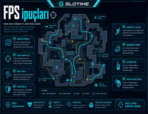 Slotime FPS oyunu taktiksel ipuçları rehber görseli